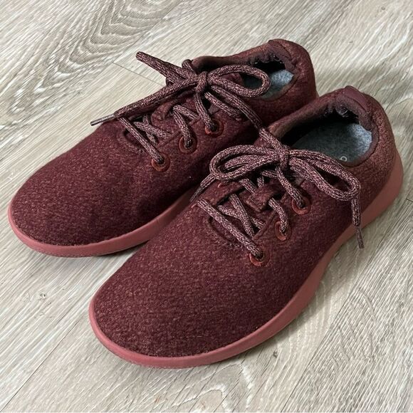 Allbirds Wool Runners Rust Brown Slip On Lace up Comfort Sneaker 9 Like New - Picture 2 of 12